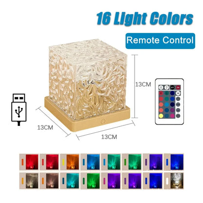 Veilleuse projecteur de couleur - Forme cube - Télécommande incluse